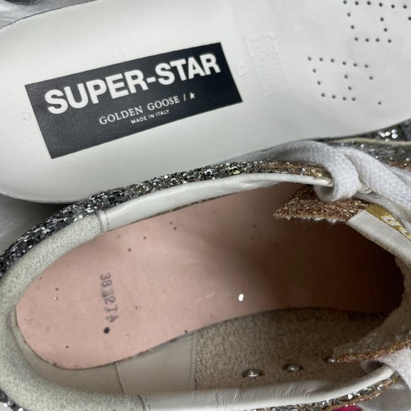 Golden Goose Superstar Bicolor Glitter Low Top Sneakers - Picture 15 of 16